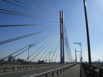 菅原城北大橋(北詰側から南へ)